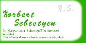 norbert sebestyen business card